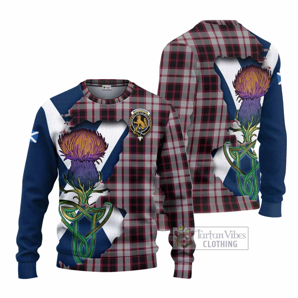 MacPherson (McPherson) Tartan Family Crest Knitted Sweater Scottish Thistle Celtic Inspired - Tartan Vibes Clothing