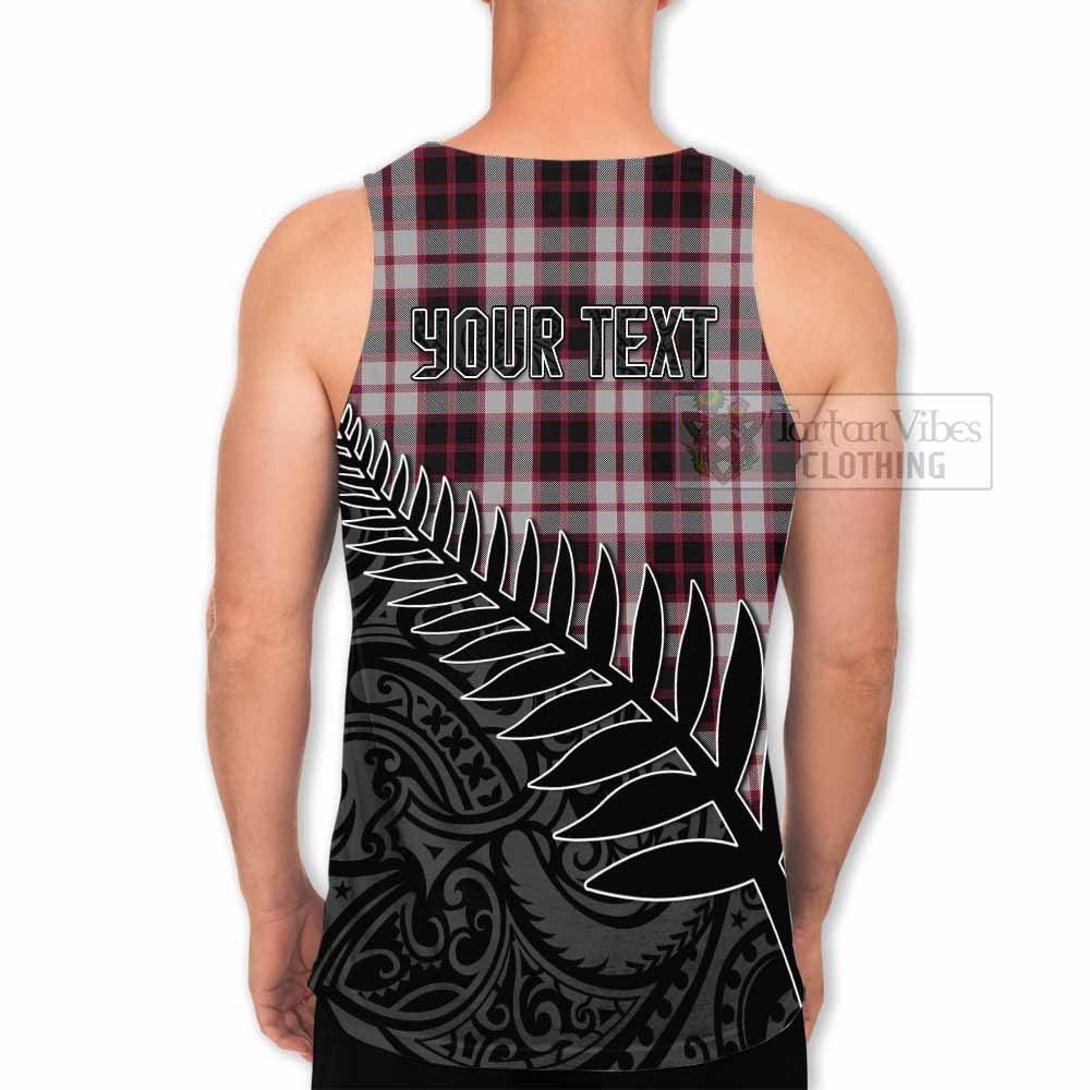 Tartan Vibes Clothing MacPherson (McPherson) Crest Tartan Men's Tank Top with New Zealand Silver Fern Half Style