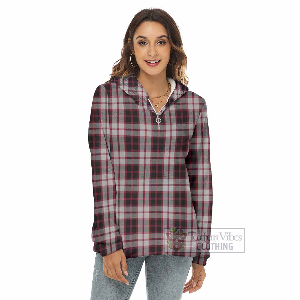 Tartan Vibes Clothing MacPherson (McPherson) Tartan Women's Borg  Half Zip Fleece Hoodie