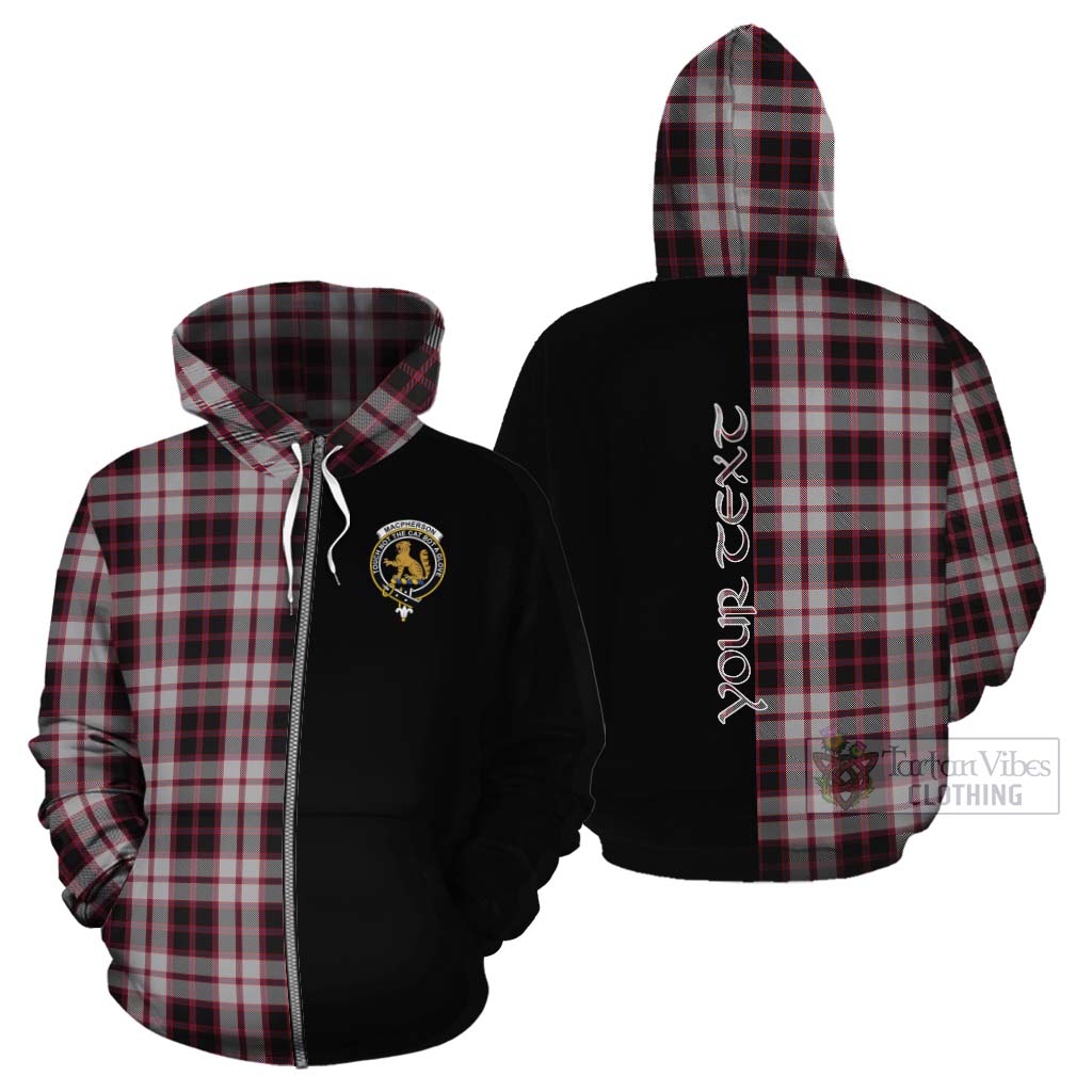 Tartan Vibes Clothing MacPherson (McPherson) Tartan Cotton Hoodie with Family Crest and Half Of Me Style