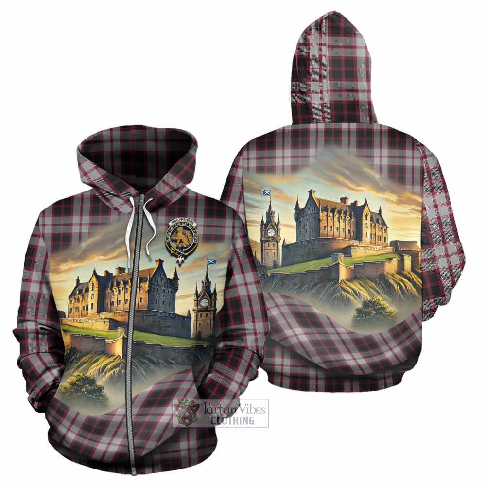 MacPherson (McPherson) Tartan Family Crest Hoodie with Scottish Ancient Castle Style Zip Hoodie - Tartan Vibes Clothing