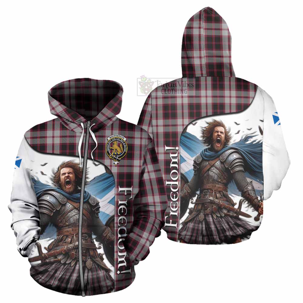 Tartan Vibes Clothing MacPherson (McPherson) Crest Tartan Hoodie Inspired by the Freedom of Scottish Warrior