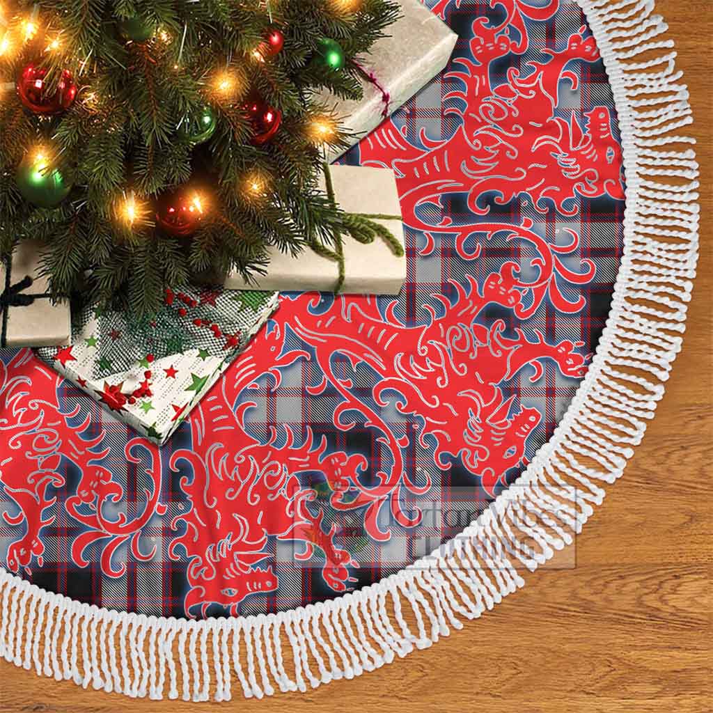 Tartan Vibes Clothing MacPherson (McPherson) Tartan Christmas Tree Skirt Lion Rampant Style