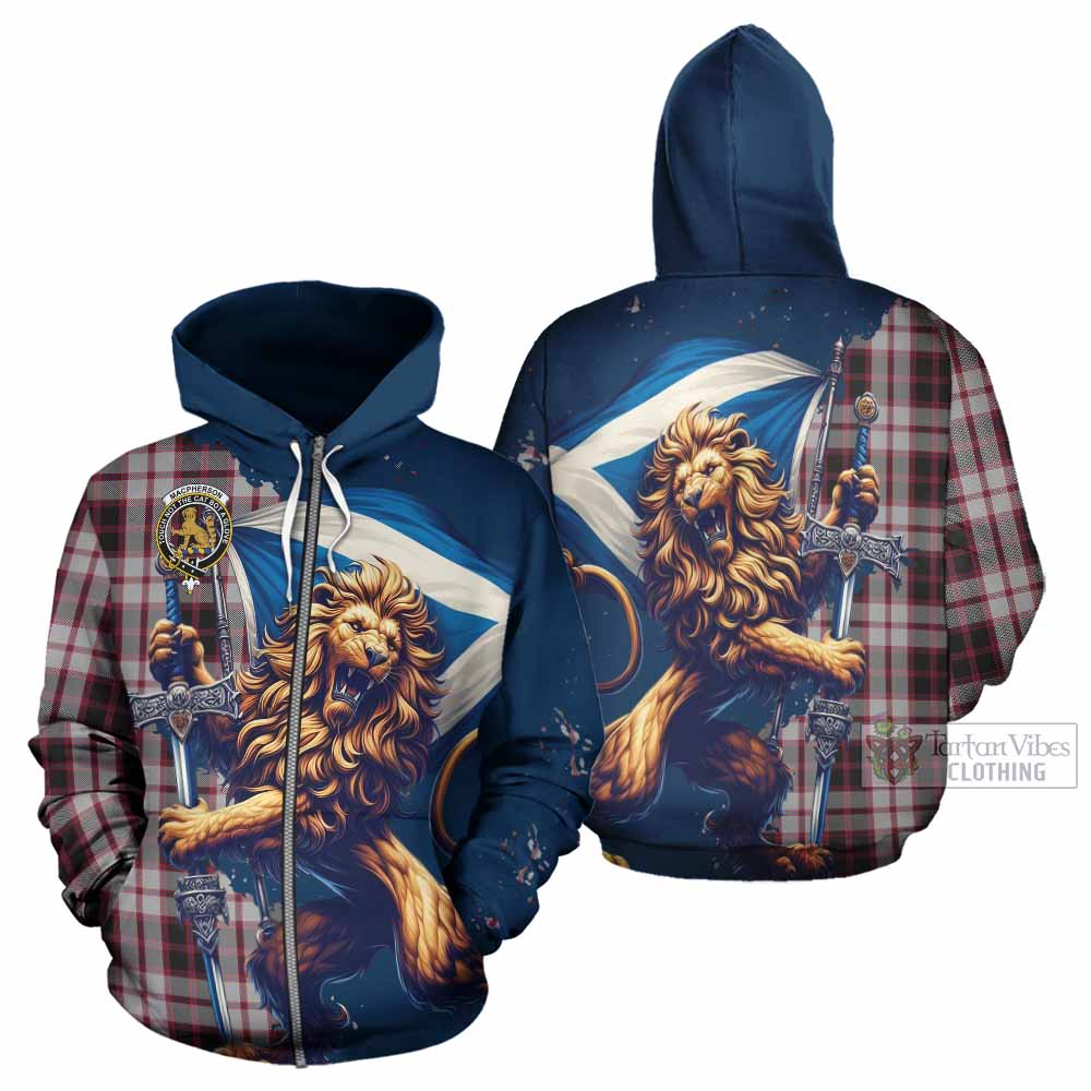 MacQuarrie (McQuarrie) Tartan Family Crest Hoodie with Scottish Majestic Lion