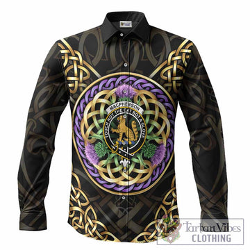 MacPherson (McPherson) Clan Crest Long Sleeve Button Shirts Celtic Scottish Thistle Men's Shirt S - Tartan Vibes Clothing