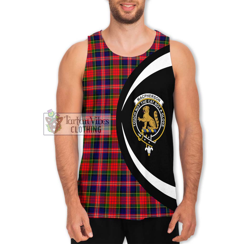 MacPherson Modern Tartan Men's Tank Top with Family Crest Circle Style Men - Tartan Vibes Clothing