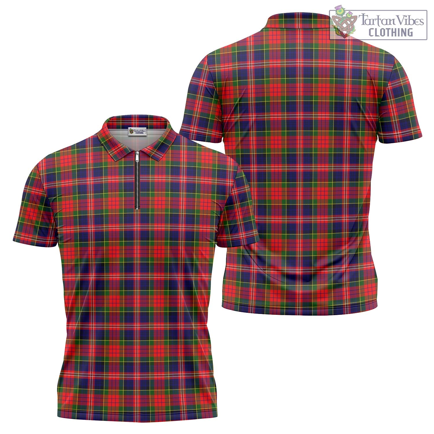 Tartan Vibes Clothing MacPherson Modern Tartan Zipper Polo Shirt