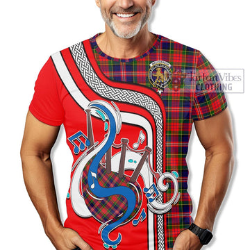 MacPherson Modern Tartan T-Shirt with Epic Bagpipe Style