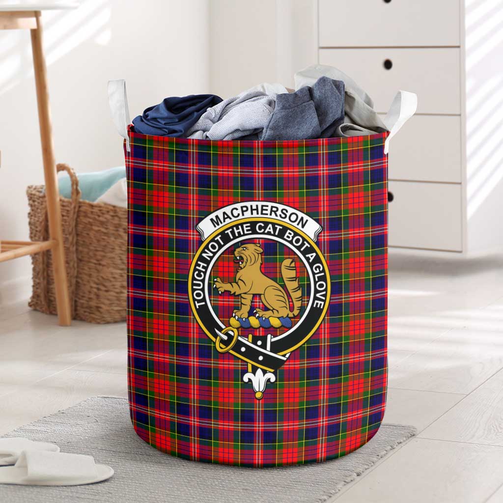 Tartan Vibes Clothing MacPherson Modern Tartan Laundry Basket with Family Crest