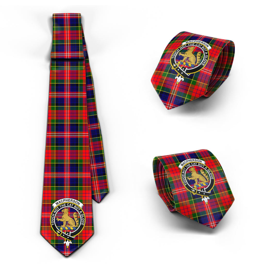 MacPherson Modern Tartan Classic Necktie with Family Crest Necktie One Size - Tartan Vibes Clothing