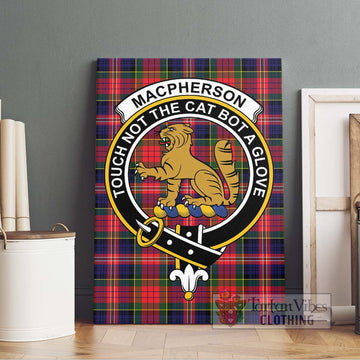 MacPherson Modern Tartan Canvas Print Wall Art with Family Crest