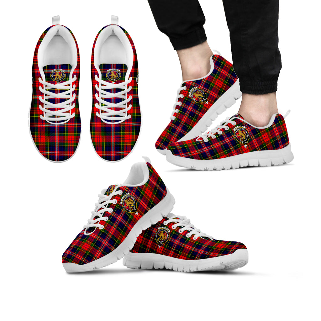 MacPherson Modern Tartan Sneakers with Family Crest Kid's Sneakers - Tartan Vibes Clothing