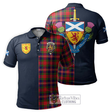 MacPherson Modern Tartan Polo Shirt Alba with Scottish Lion Royal Arm Half Style