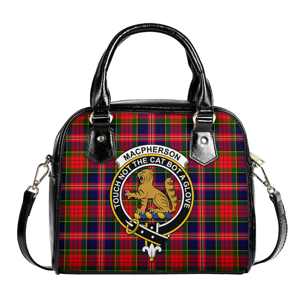 MacPherson Modern Tartan Shoulder Handbags with Family Crest One Size 6*25*22 cm - Tartanvibesclothing