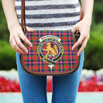 MacPherson Modern Tartan Saddle Bag with Family Crest