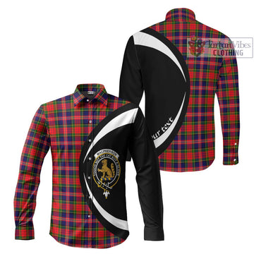 MacPherson Modern Tartan Long Sleeve Button Up with Family Crest Circle Style