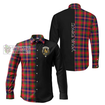 MacPherson Modern Tartan Long Sleeve Button Shirt with Family Crest and Half Of Me Style