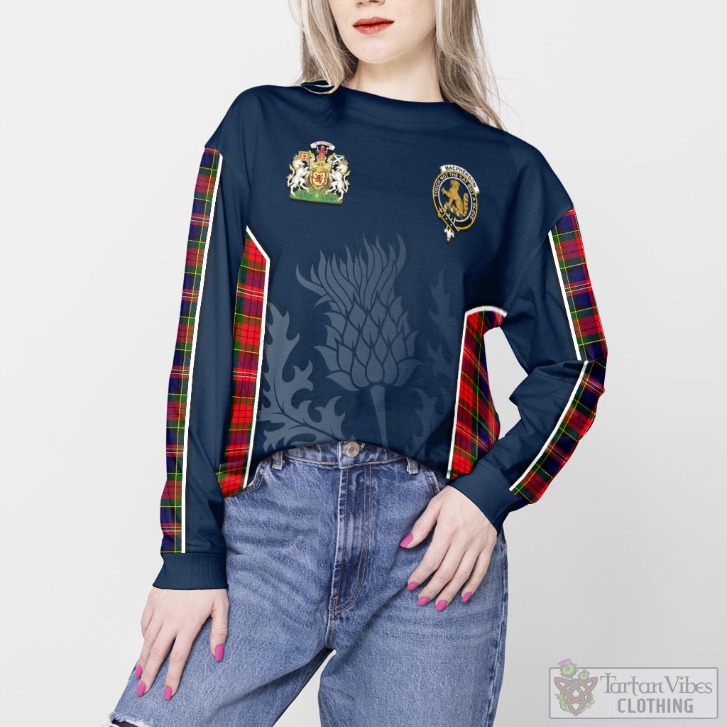 Tartan Vibes Clothing MacPherson Modern Tartan Sweatshirt with Family Crest and Scottish Thistle Vibes Sport Style