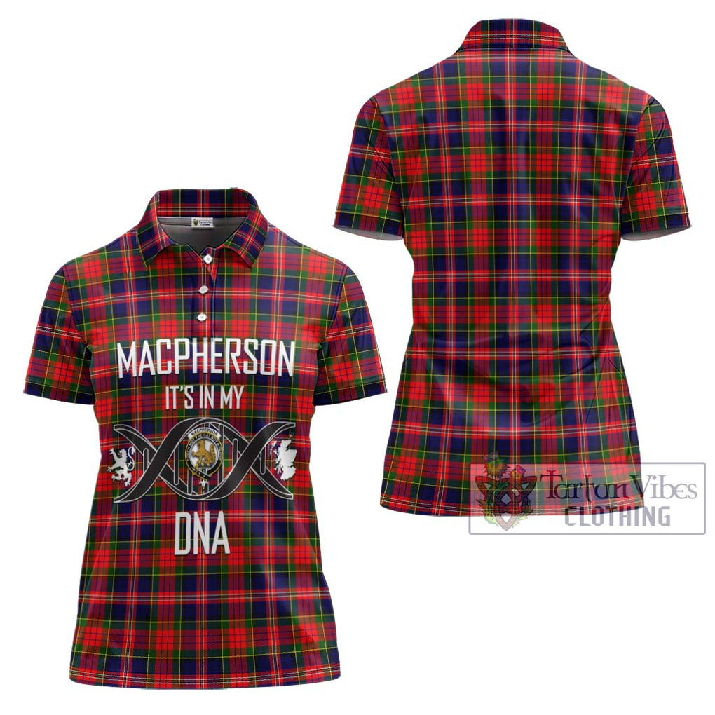 MacPherson Modern Tartan Women's Polo Shirt with Family Crest DNA In Me Style - Tartanvibesclothing Shop