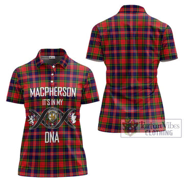 MacPherson Modern Tartan Women's Polo Shirt with Family Crest DNA In Me Style