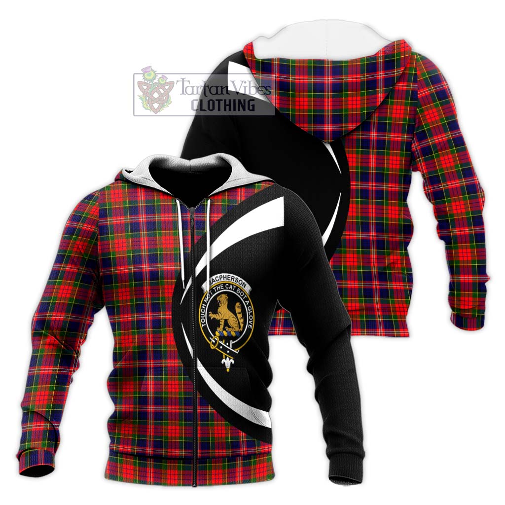 MacPherson Modern Tartan Knitted Hoodie with Family Crest Circle Style Unisex Knitted Zip Hoodie - Tartan Vibes Clothing