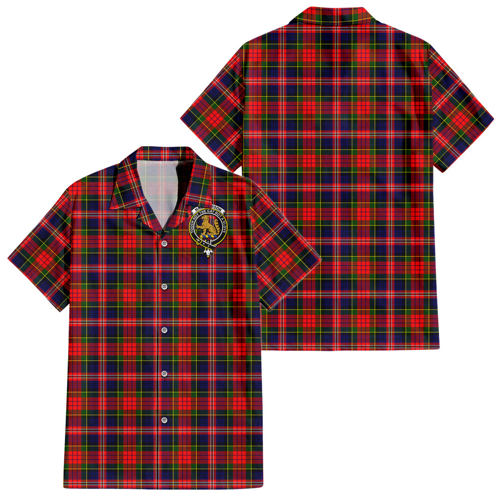 macpherson-modern-tartan-short-sleeve-button-down-shirt-with-family-crest