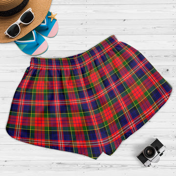 MacPherson Modern Tartan Womens Shorts with Family Crest