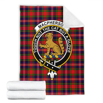 MacPherson Modern Tartan Blanket with Family Crest