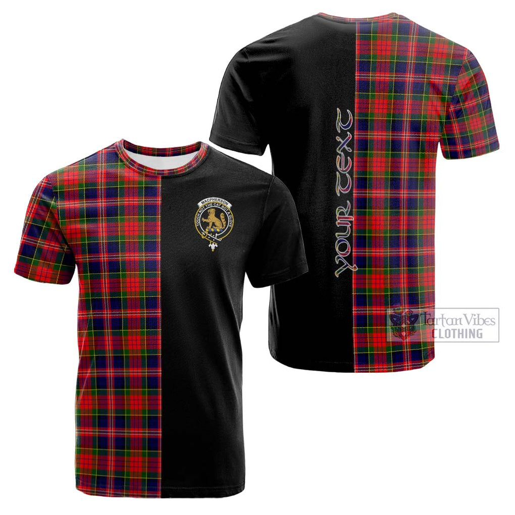 Tartan Vibes Clothing MacPherson Modern Tartan Cotton T-shirt with Family Crest and Half Of Me Style