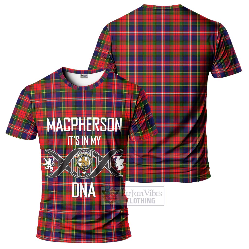 Tartan Vibes Clothing MacPherson Modern Tartan T-Shirt with Family Crest DNA In Me Style