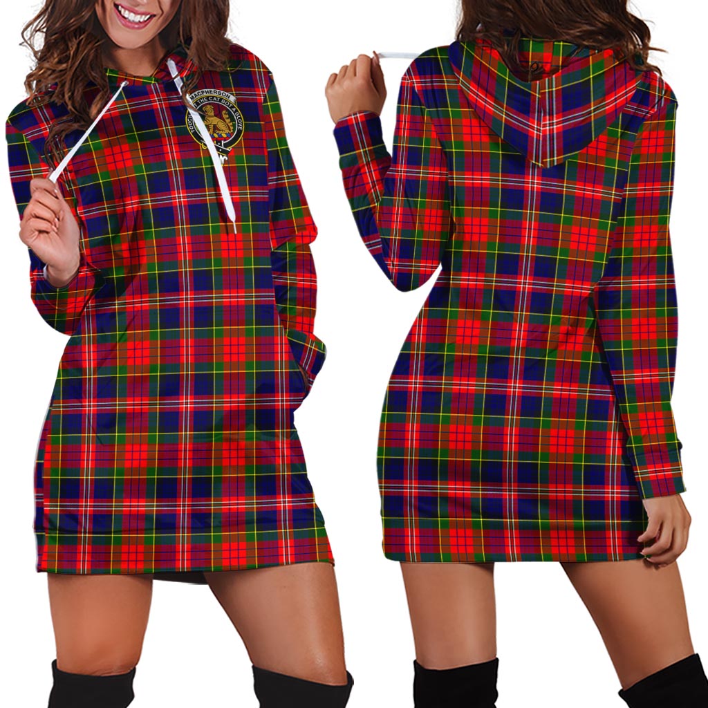 MacPherson Modern Tartan Hoodie Dress with Family Crest - Tartan Vibes Clothing