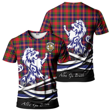 MacPherson Modern Tartan T-Shirt with Alba Gu Brath Regal Lion Emblem