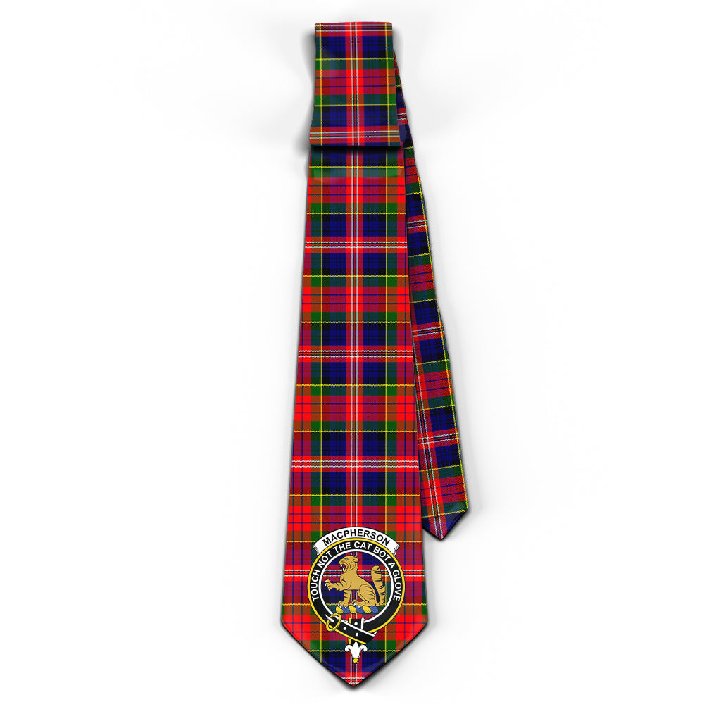 MacPherson Modern Tartan Classic Necktie with Family Crest - Tartan Vibes Clothing