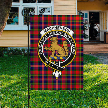 MacPherson Modern Tartan Flag with Family Crest