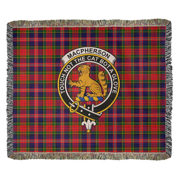 MacPherson Modern Tartan Woven Blanket with Family Crest