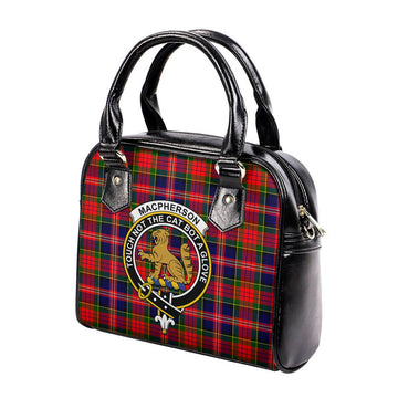 MacPherson Modern Tartan Shoulder Handbags with Family Crest