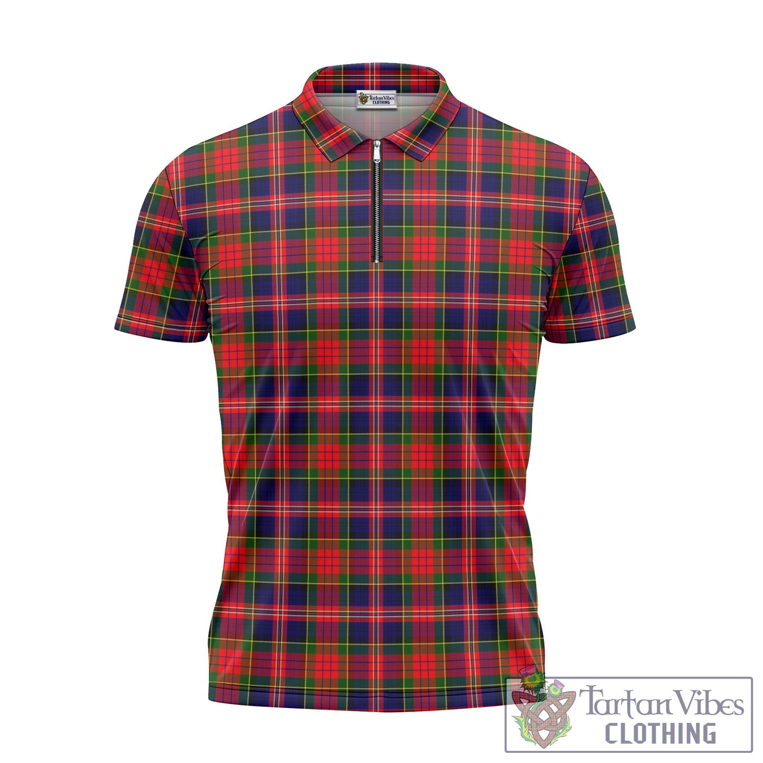 Tartan Vibes Clothing MacPherson Modern Tartan Zipper Polo Shirt