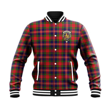 MacPherson Modern Tartan Baseball Jacket with Family Crest