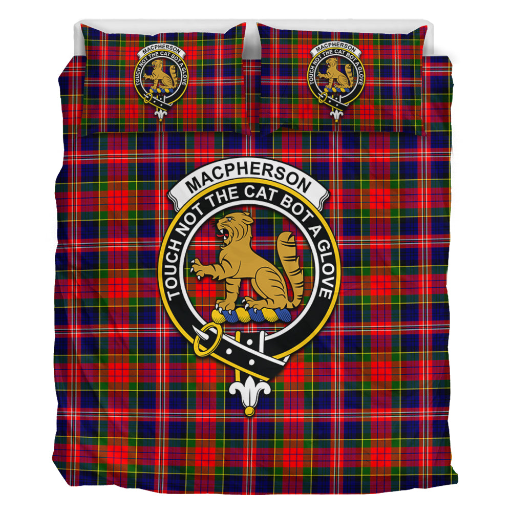 MacPherson Modern Tartan Bedding Set with Family Crest - Tartan Vibes Clothing