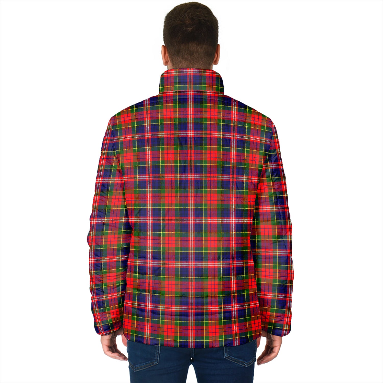 MacPherson Modern Tartan Padded Jacket with Family Crest - Tartan Vibes Clothing