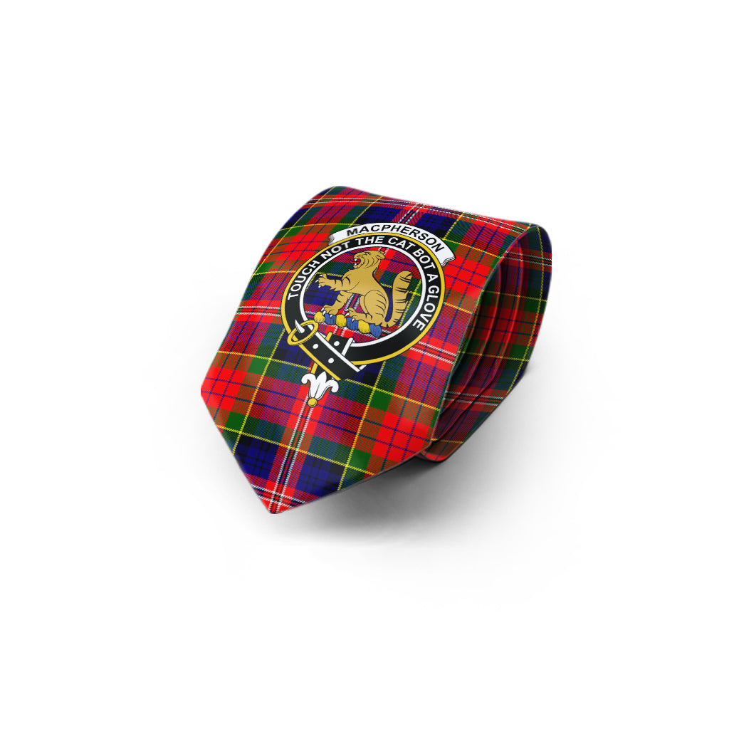 MacPherson Modern Tartan Classic Necktie with Family Crest - Tartan Vibes Clothing