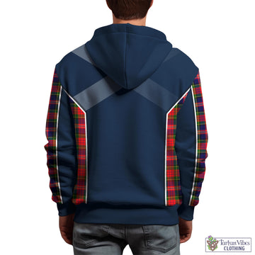 MacPherson Modern Tartan Hoodie with Family Crest and Lion Rampant Vibes Sport Style