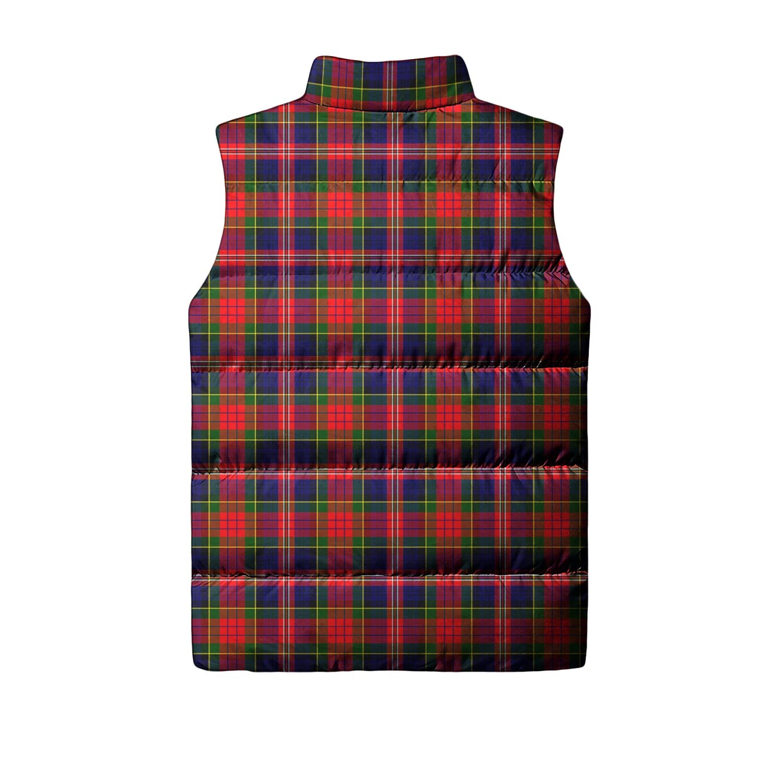 MacPherson Modern Tartan Sleeveless Puffer Jacket with Family Crest - Tartanvibesclothing