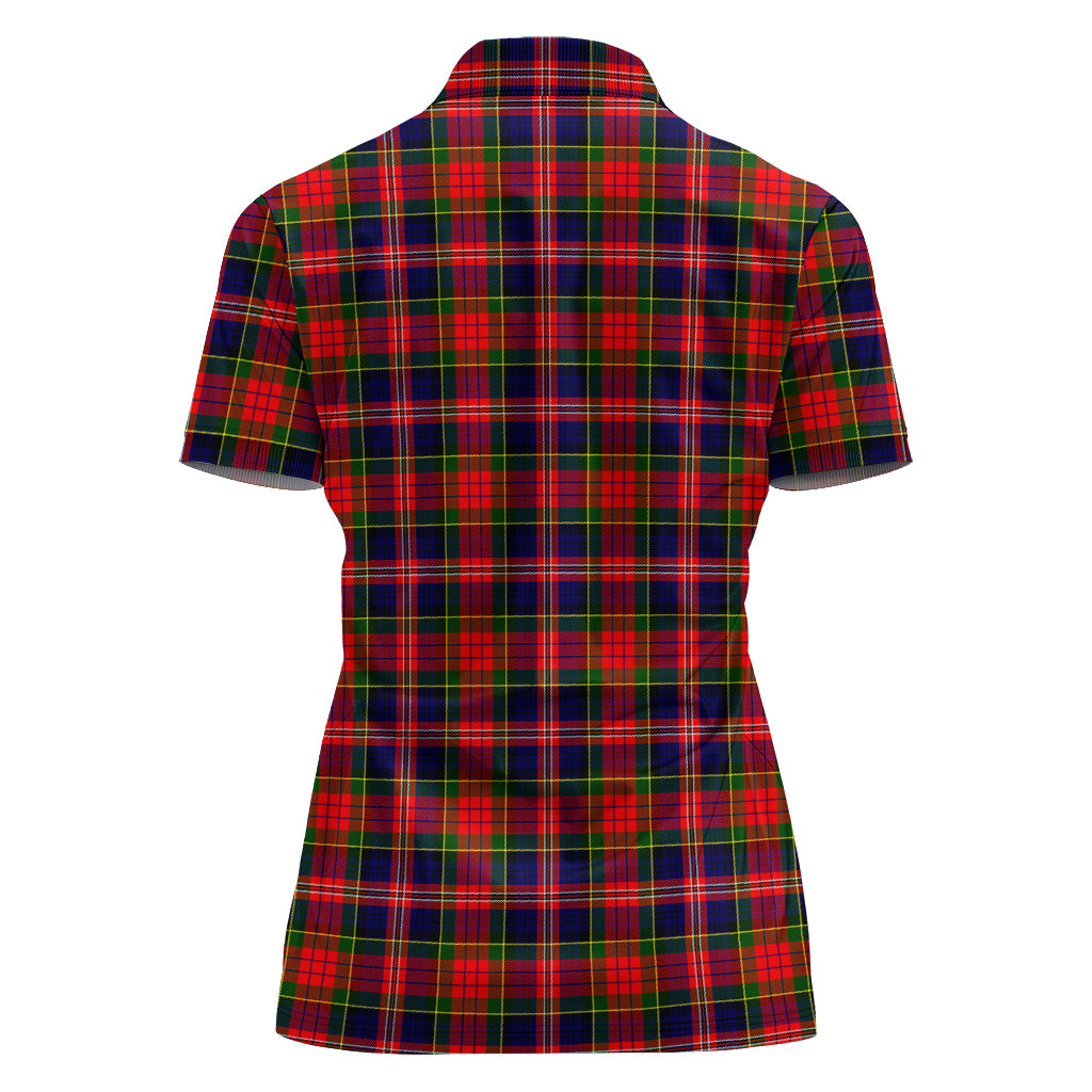 MacPherson Modern Tartan Polo Shirt with Family Crest For Women - Tartan Vibes Clothing