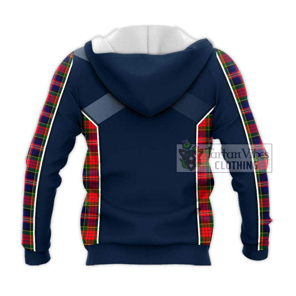 MacPherson Modern Tartan Knitted Hoodie with Family Crest and Lion Rampant Vibes Sport Style - Tartan Vibes Clothing