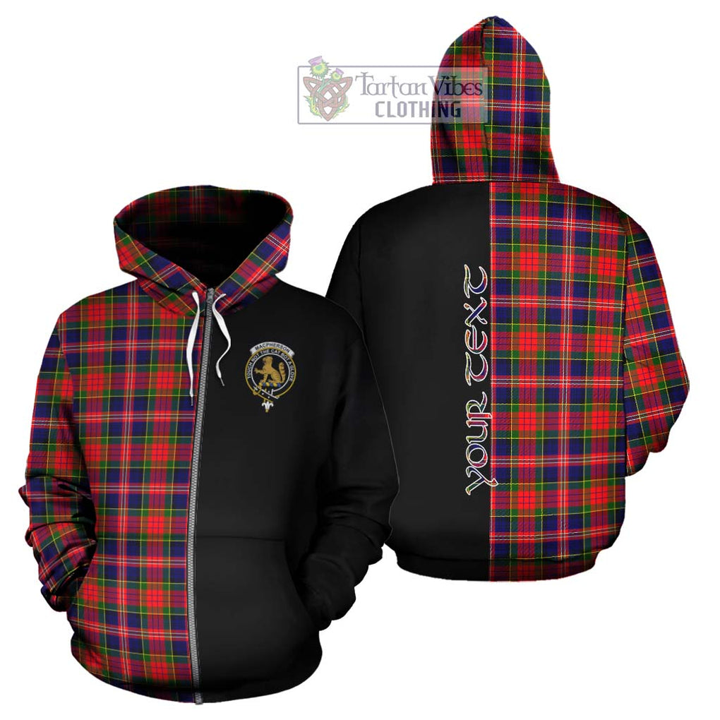 MacPherson Modern Tartan Hoodie with Family Crest and Half Of Me Style - Tartanvibesclothing Shop