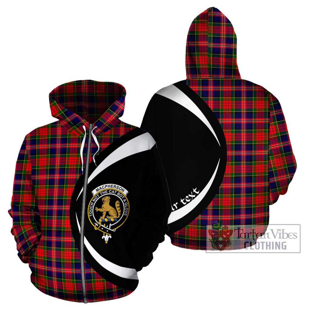 MacPherson Modern Tartan Hoodie with Family Crest Circle Style - Tartan Vibes Clothing