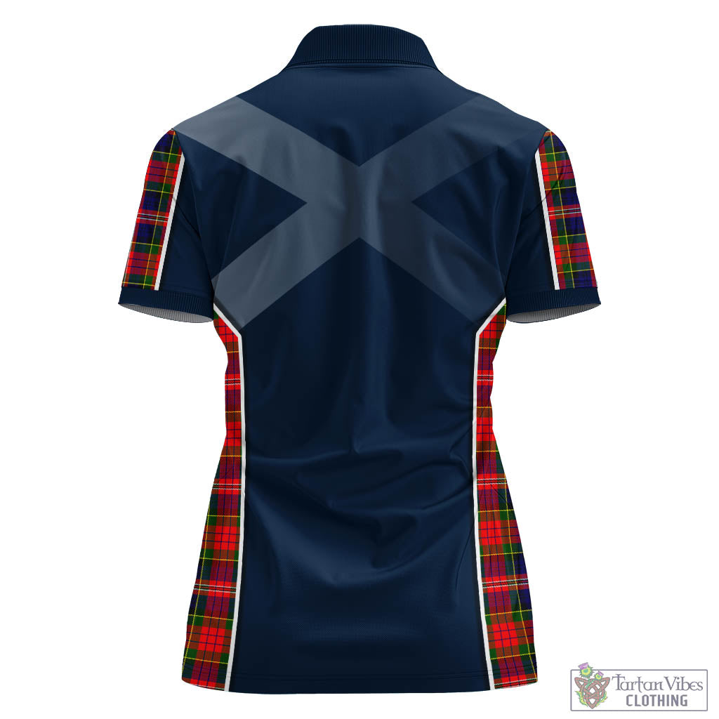 Tartan Vibes Clothing MacPherson Modern Tartan Women's Polo Shirt with Family Crest and Scottish Thistle Vibes Sport Style