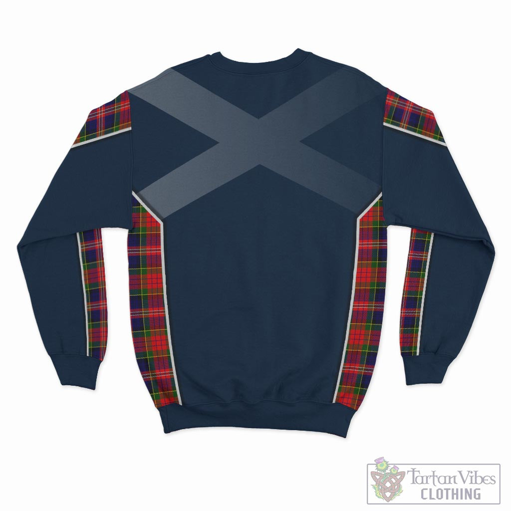 Tartan Vibes Clothing MacPherson Modern Tartan Sweatshirt with Family Crest and Scottish Thistle Vibes Sport Style