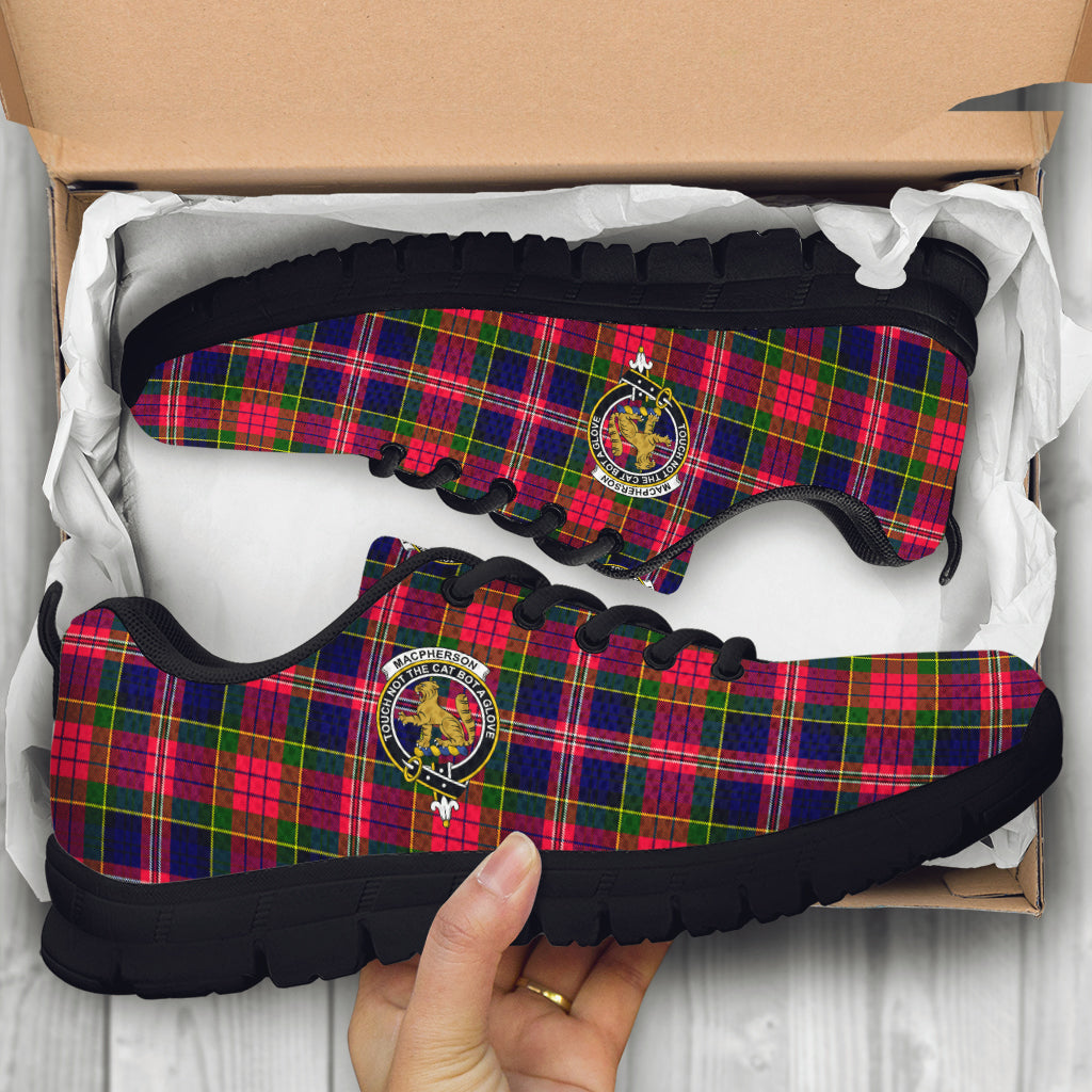 MacPherson Modern Tartan Sneakers with Family Crest - Tartan Vibes Clothing